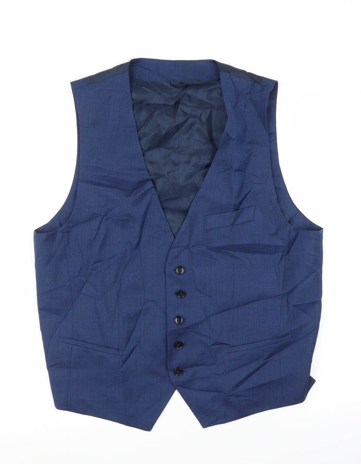 Preworn Mens Blue   Jacket Suit Waistcoat Size 38