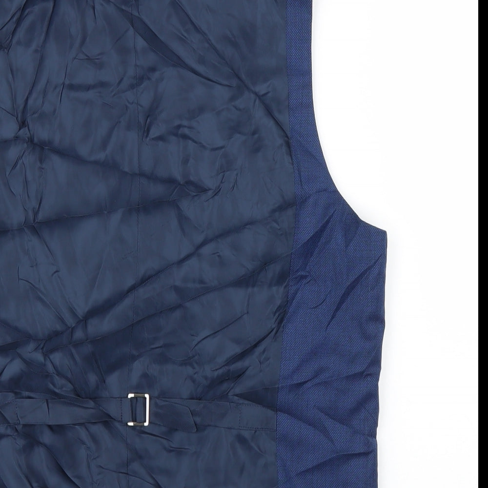 Preworn Mens Blue   Jacket Suit Waistcoat Size 38