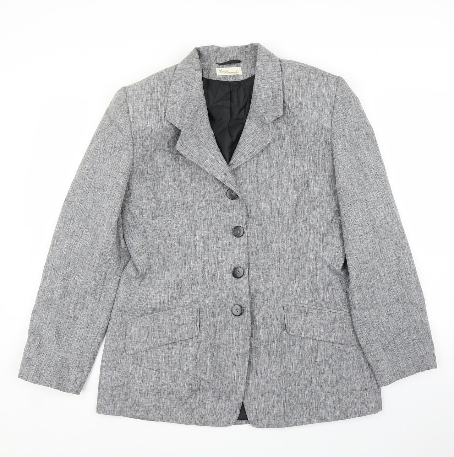 Design Essentials Womens Grey   Jacket Blazer Size 14