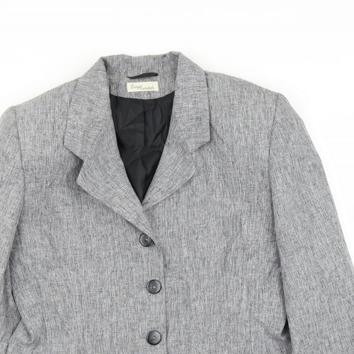 Design Essentials Womens Grey   Jacket Blazer Size 14