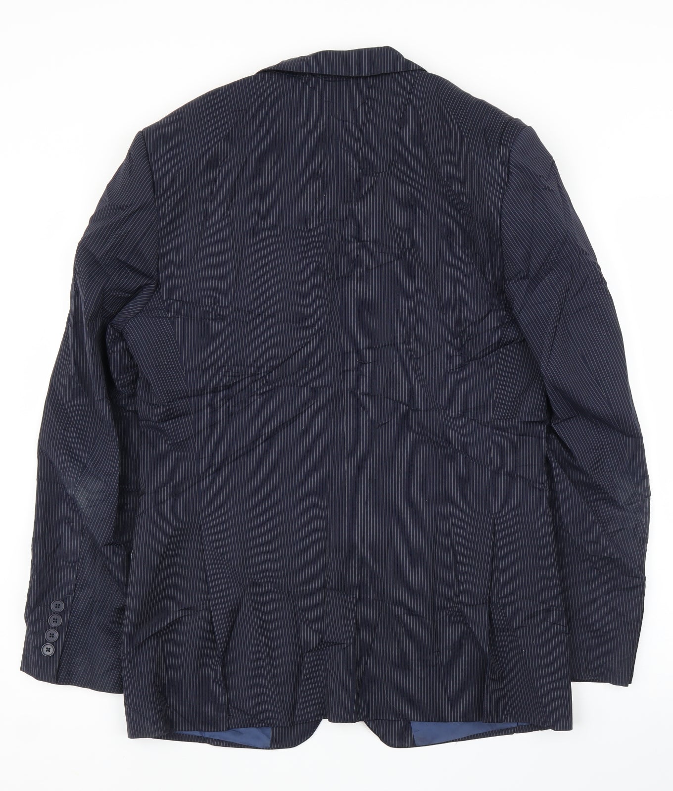 M&S Mens Blue Striped  Jacket Suit Jacket Size 38