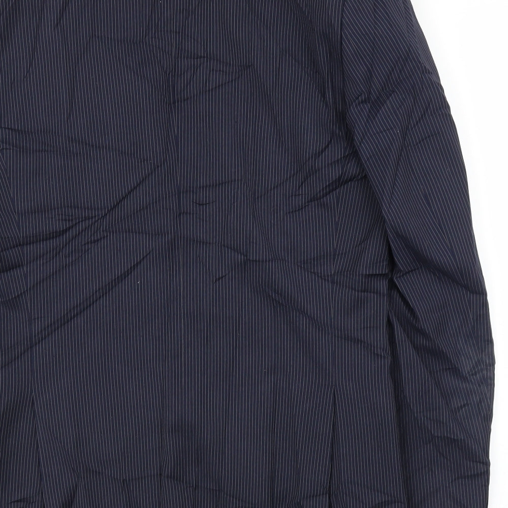 M&S Mens Blue Striped  Jacket Suit Jacket Size 38