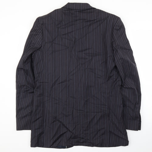 Duffer of St. George Mens Blue Striped  Jacket Suit Jacket Size 42