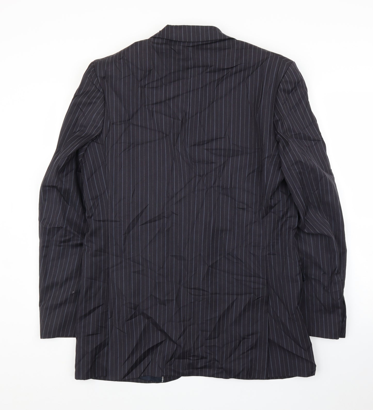 Duffer of St. George Mens Blue Striped  Jacket Suit Jacket Size 42