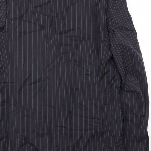 Duffer of St. George Mens Blue Striped  Jacket Suit Jacket Size 42