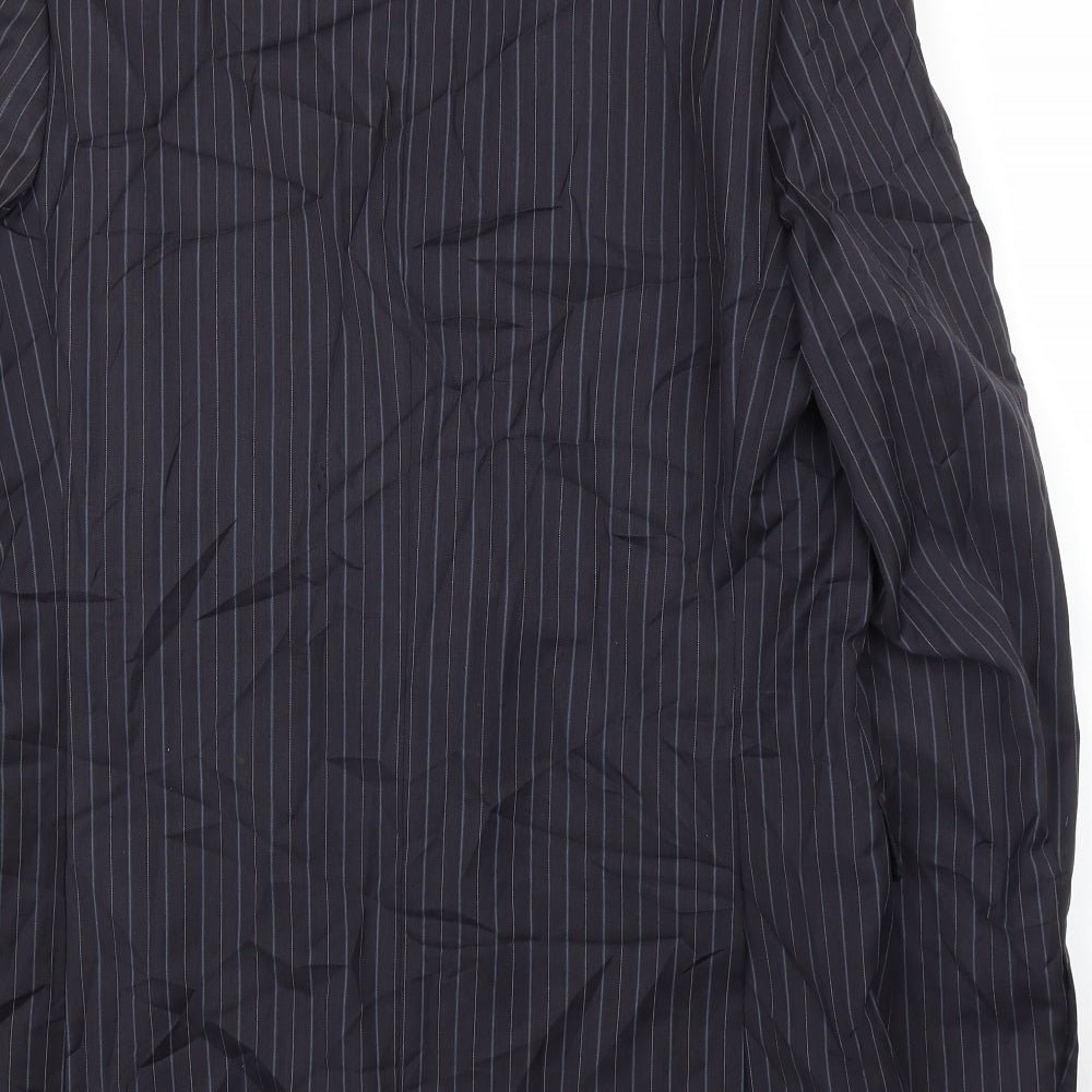 Duffer of St. George Mens Blue Striped  Jacket Suit Jacket Size 42