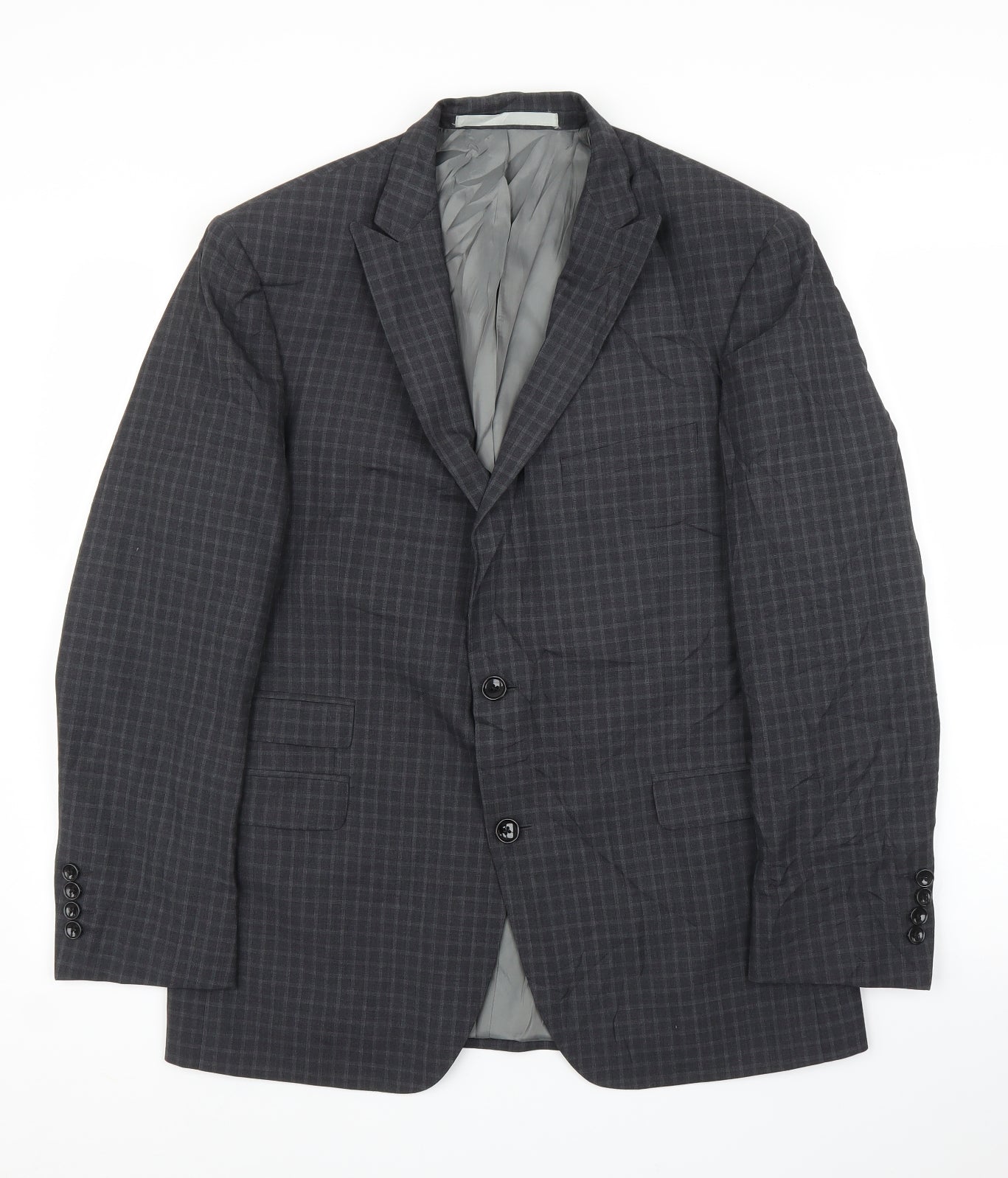 French Connection Mens Grey Check  Jacket Suit Jacket Size 38