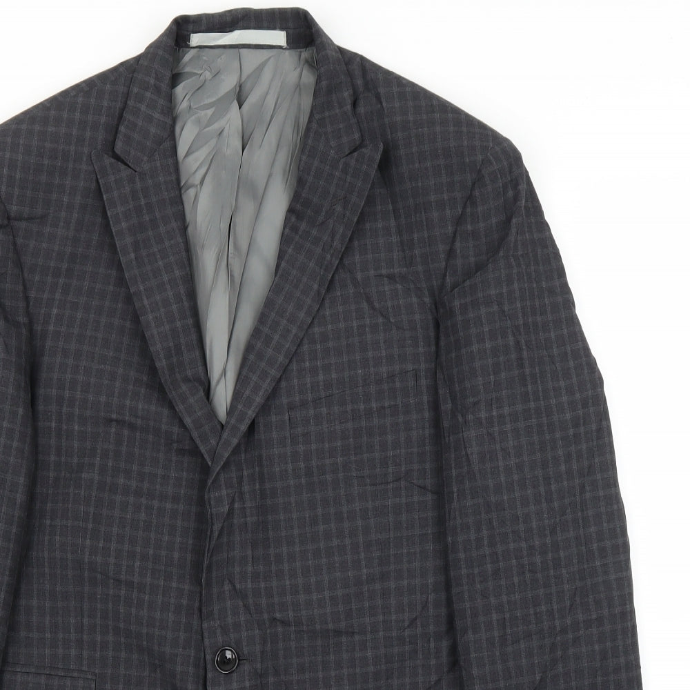French Connection Mens Grey Check  Jacket Suit Jacket Size 38