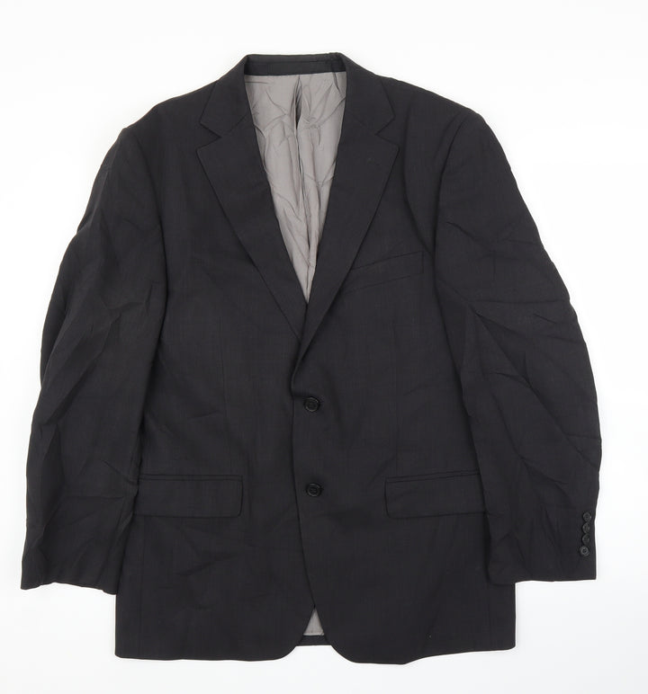 M&S Mens Black   Jacket Suit Jacket Size 40