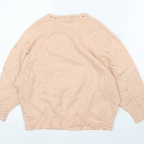 Topshop Womens Pink   Pullover Jumper Size 8  - Pearls