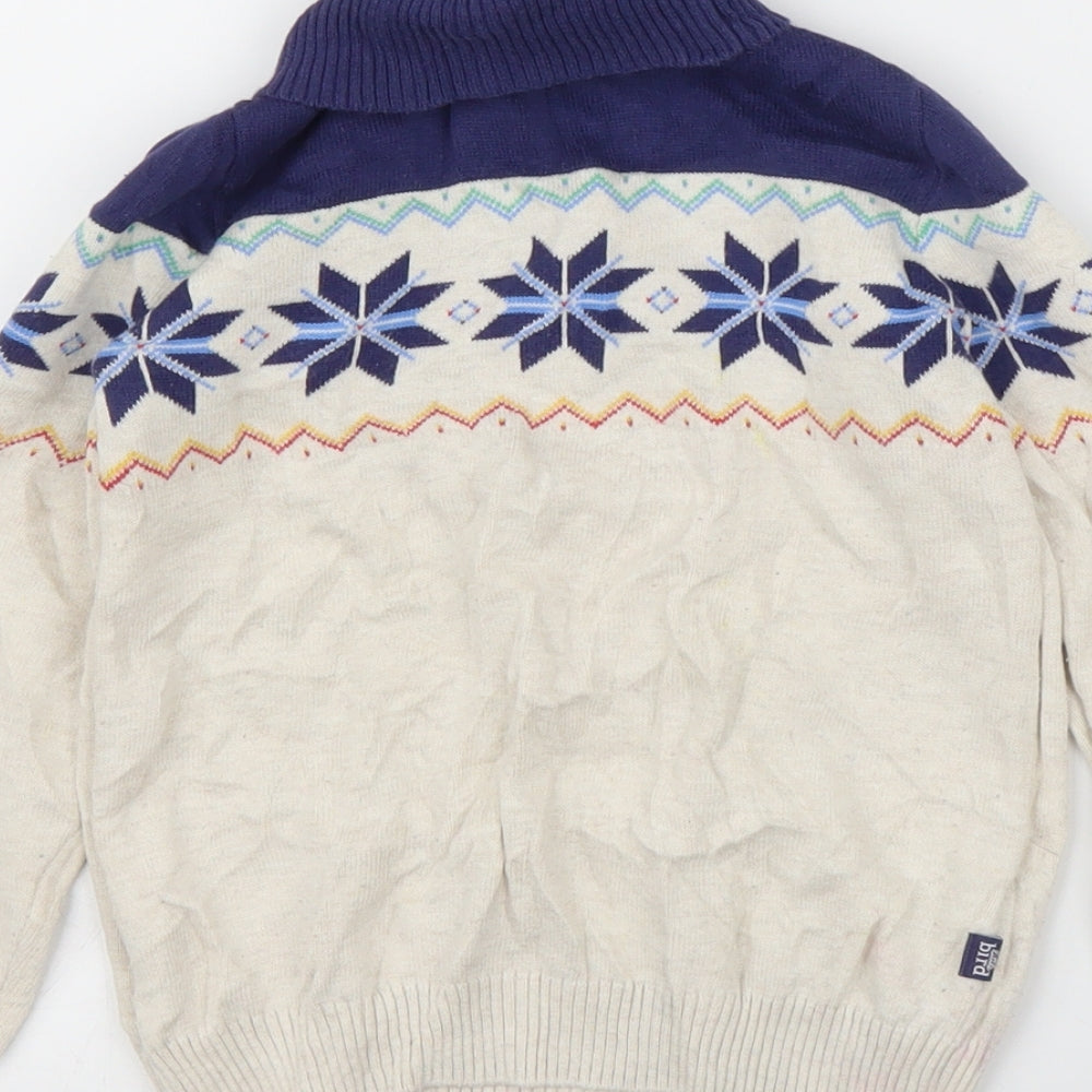 Little Bird Girls Beige Fair Isle  Pullover Jumper Size 4-5 Years