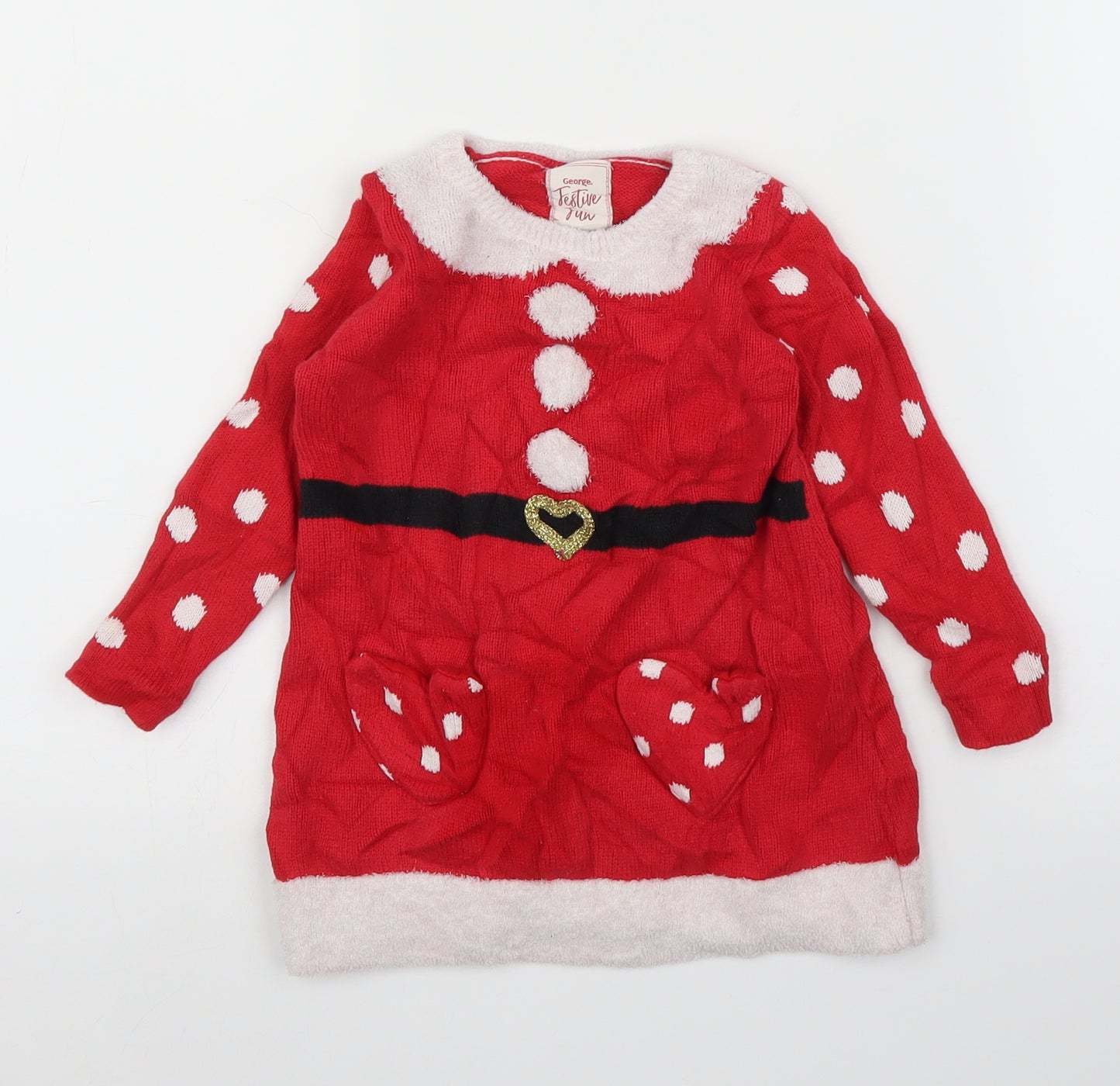 George Girls Red   A-Line  Size 12-18 Months  - Christmas