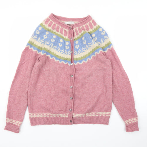 Kew 159 Womens Pink Fair Isle  Cardigan Jumper Size L