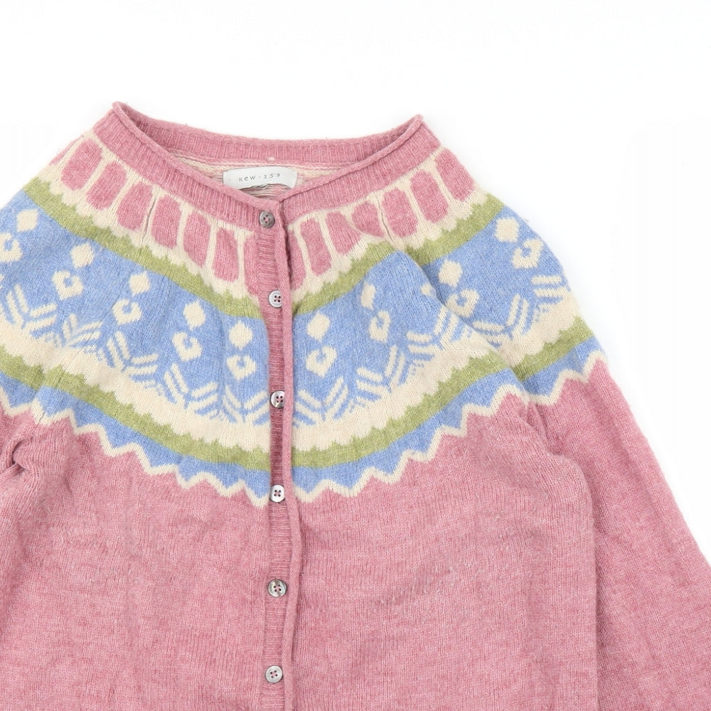 Kew 159 Womens Pink Fair Isle  Cardigan Jumper Size L