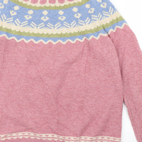 Kew 159 Womens Pink Fair Isle  Cardigan Jumper Size L