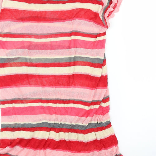 Glam 360 Womens Pink Striped  Tunic Blouse Size M