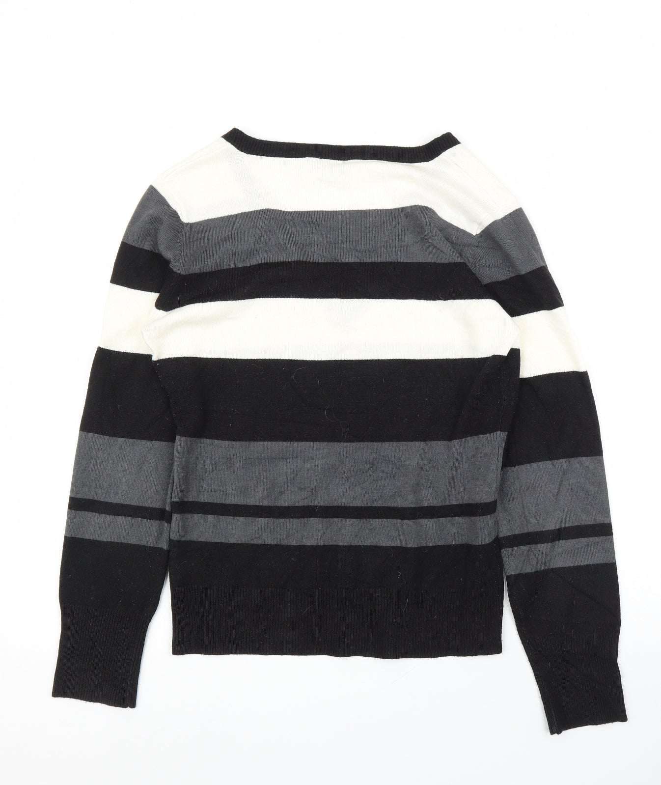 Dorothy Perkins Womens Grey Striped  Pullover Jumper Size 12