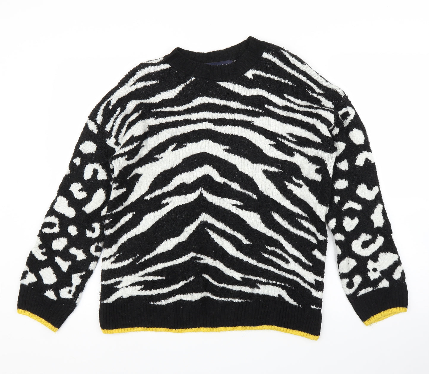 M&S Womens Black Animal Print  Pullover Jumper Size S  - Zebra print