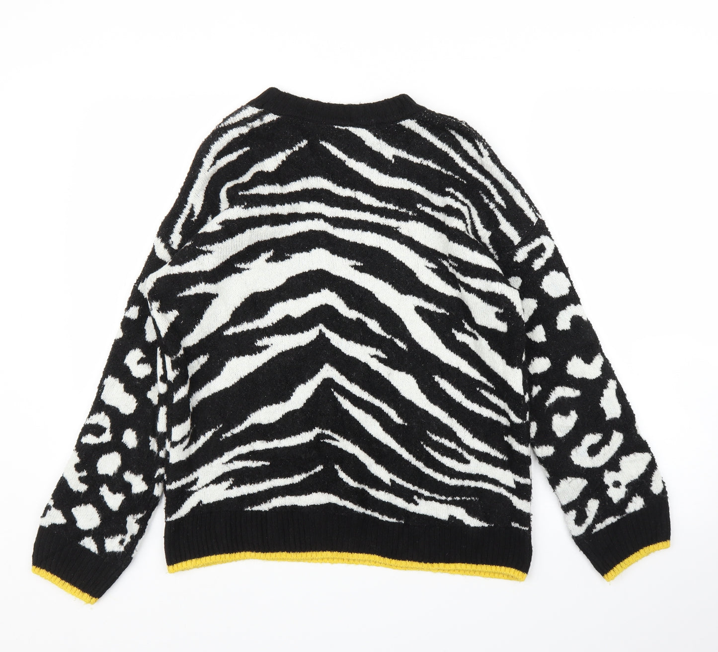 M&S Womens Black Animal Print  Pullover Jumper Size S  - Zebra print