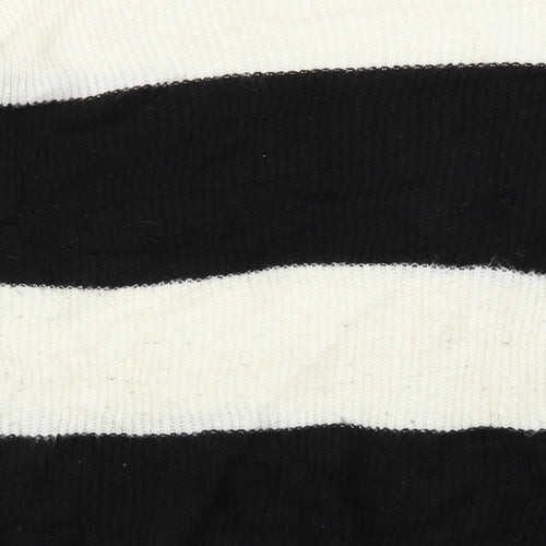 Preworn Womens White Striped  Pullover Jumper Size L