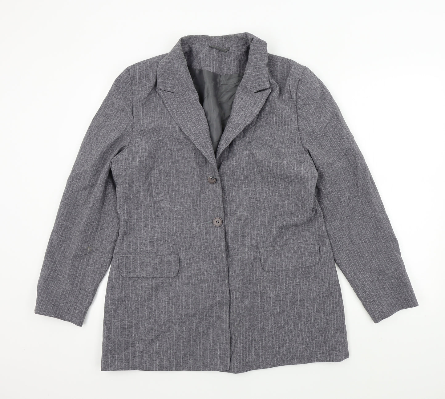 Etam Womens Grey Pinstripe  Jacket Suit Jacket Size 16