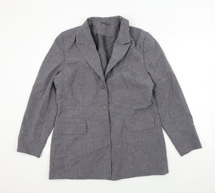 Etam Womens Grey Pinstripe Jacket Suit Jacket Size 16