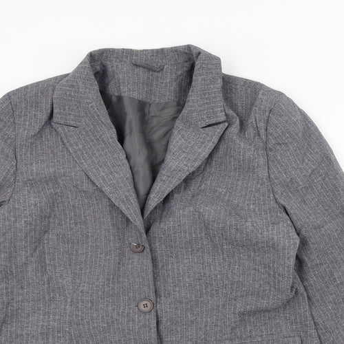 Etam Womens Grey Pinstripe  Jacket Suit Jacket Size 16
