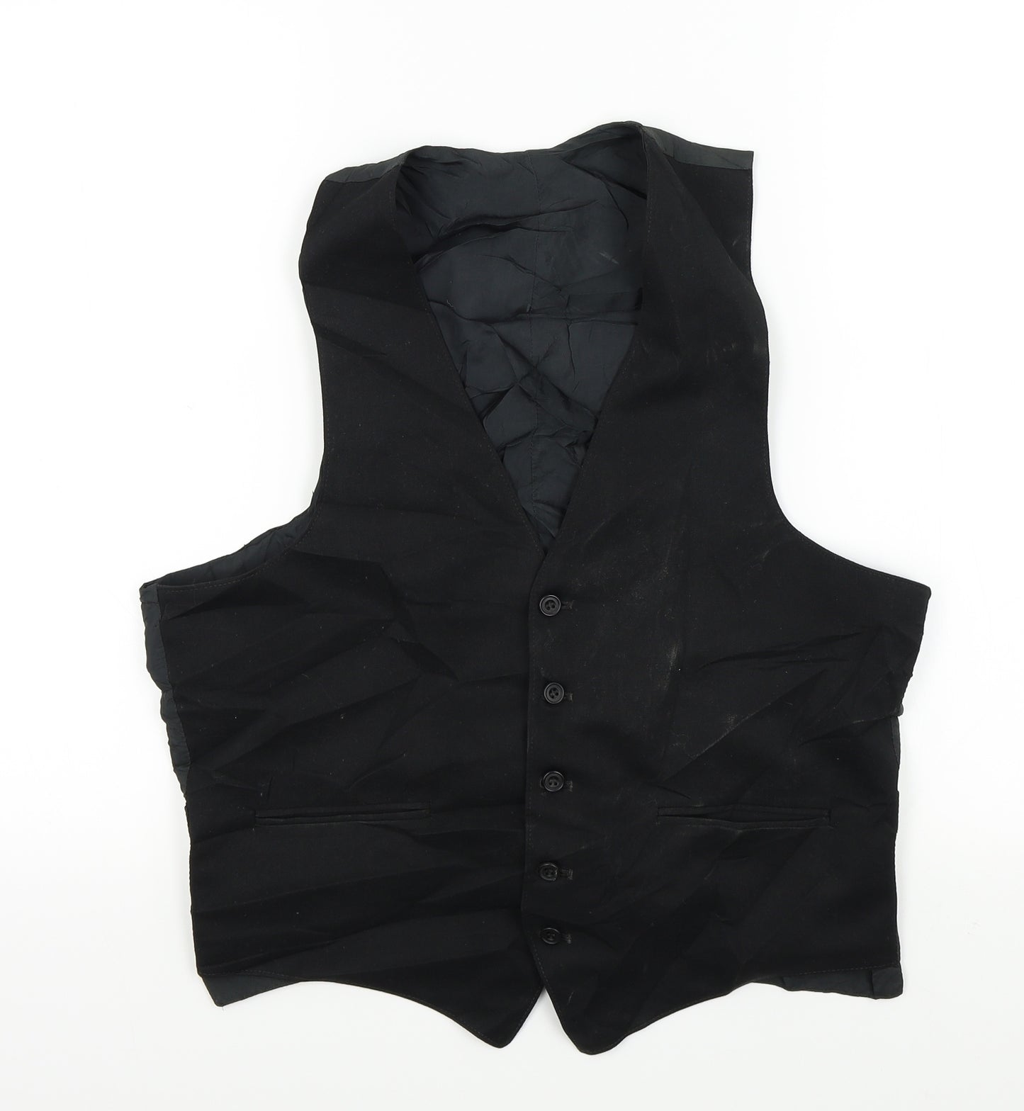 Preworn Mens Black   Jacket Suit Waistcoat Size S