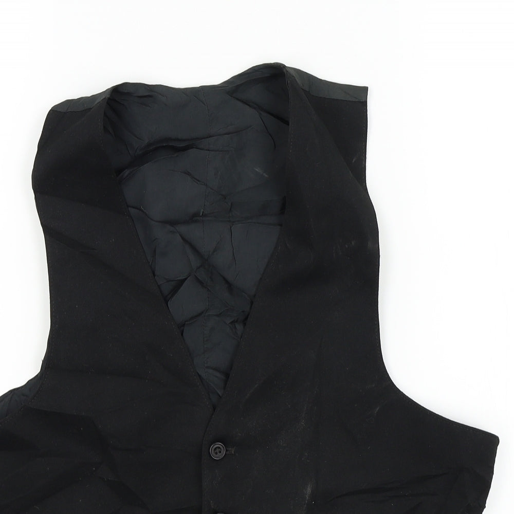 Preworn Mens Black   Jacket Suit Waistcoat Size S