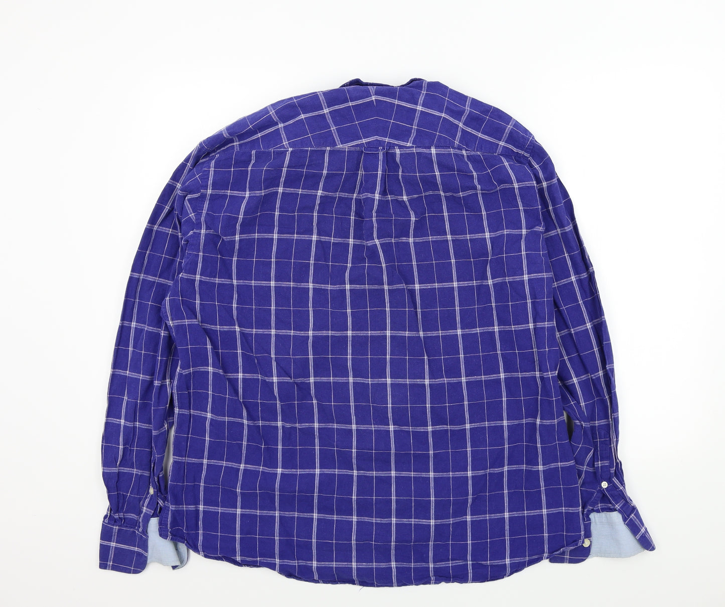 the savile row Mens Blue Check   Button-Up Size XL