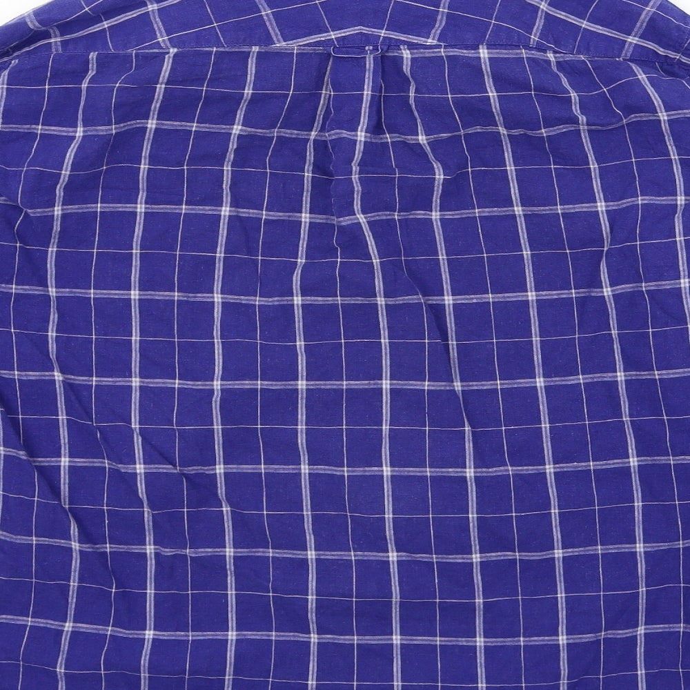the savile row Mens Blue Check   Button-Up Size XL