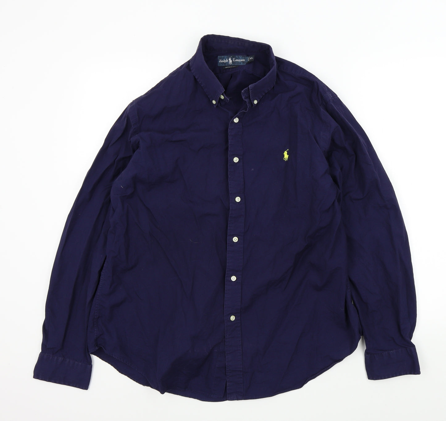 Ralph Lauren Mens Blue Colourblock   Button-Up Size XL