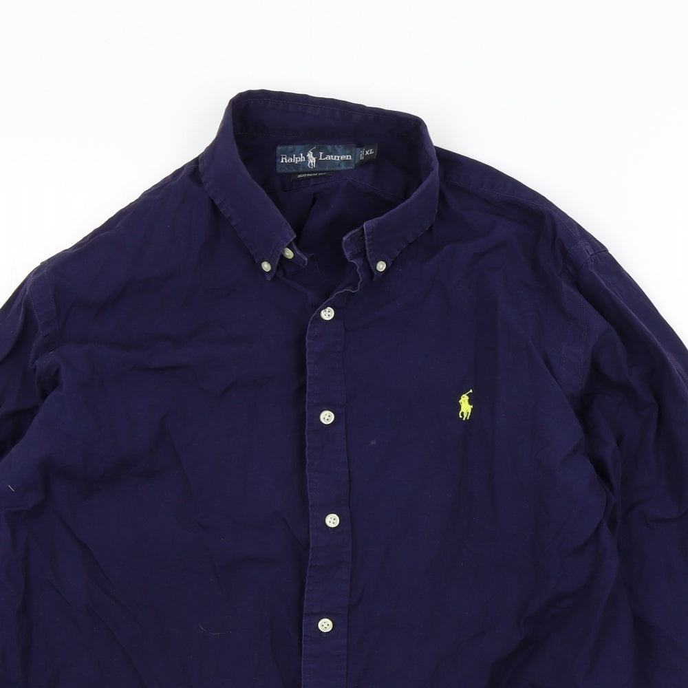 Ralph Lauren Mens Blue Colourblock   Button-Up Size XL