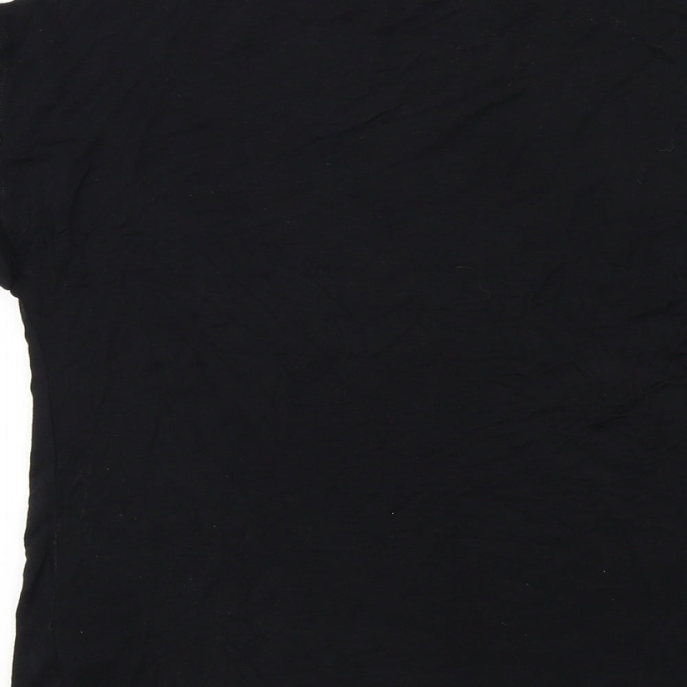 Mint Velvet Womens Black Colourblock  Basic T-Shirt Size S  - star detail