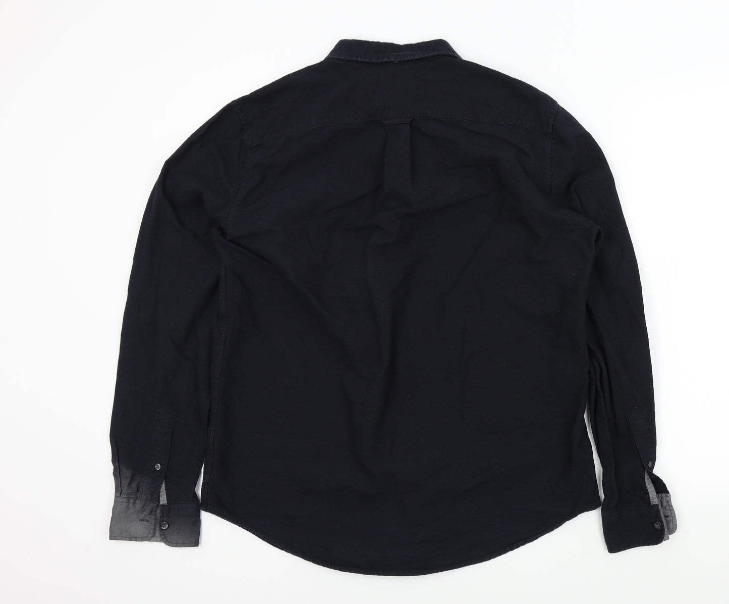 NEXT Mens Black Colourblock   Button-Up Size L