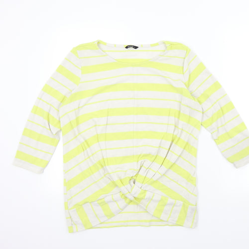 Roman Womens Yellow Striped  Pullover Jumper Size 12