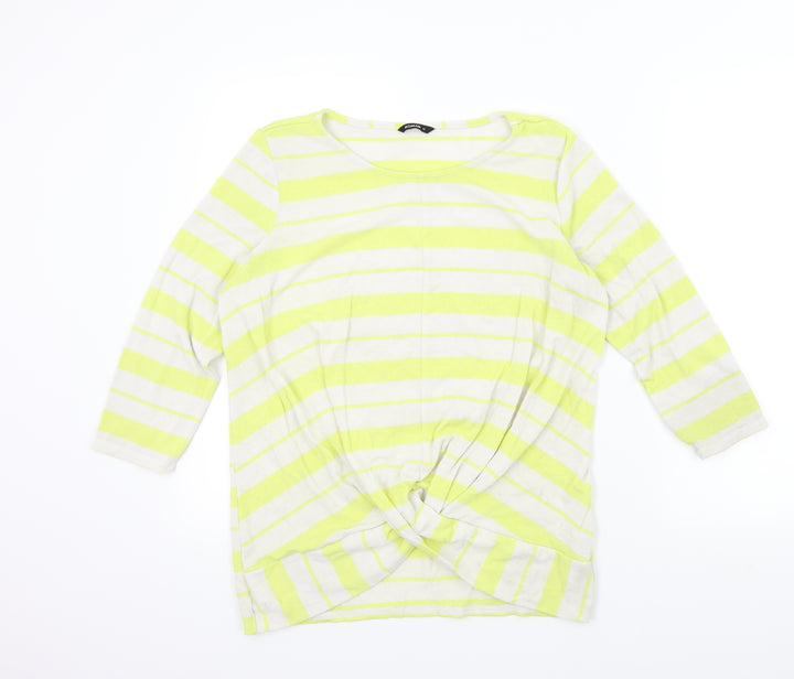 Roman Womens Yellow Striped Pullover Jumper Size 12