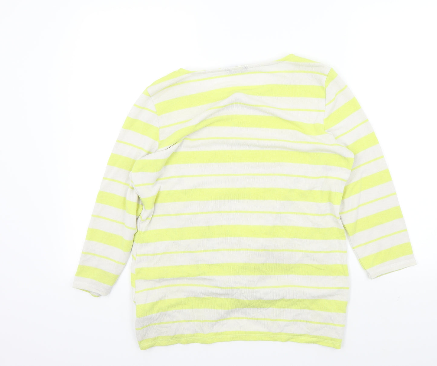 Roman Womens Yellow Striped  Pullover Jumper Size 12