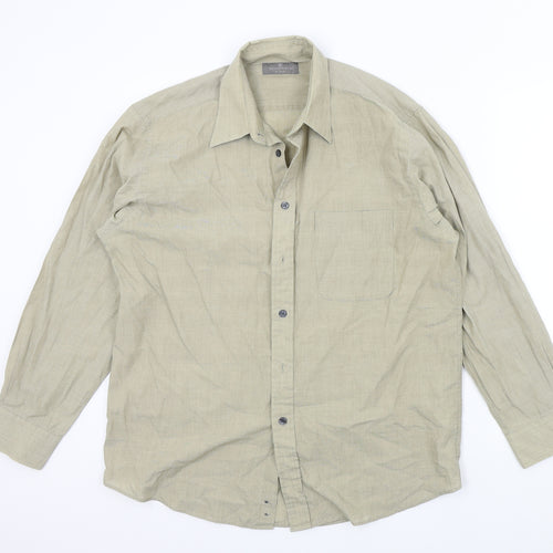 Essentials Mens Beige    Button-Up Size 16