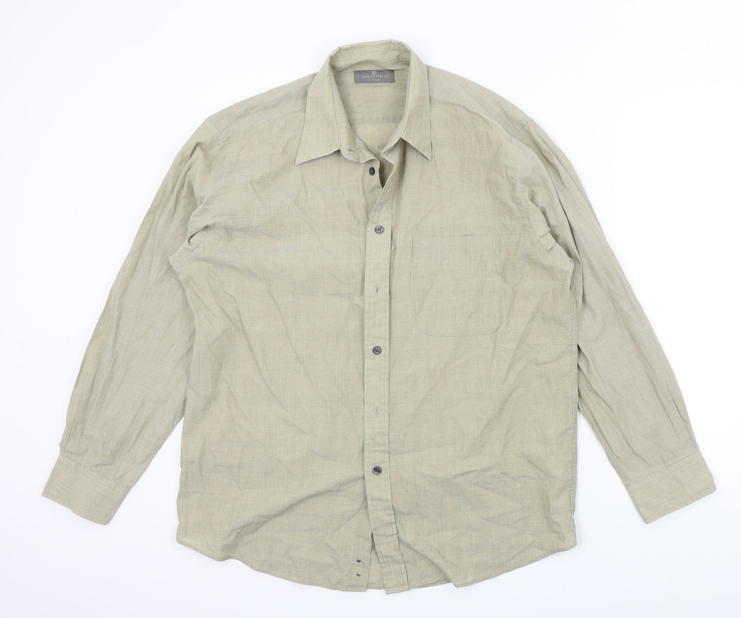 Essentials Mens Beige    Button-Up Size 16