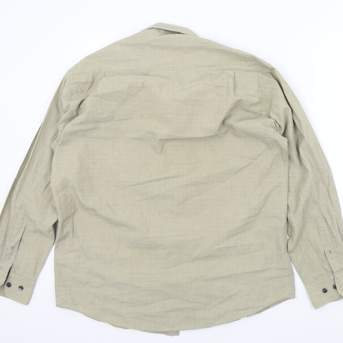 Essentials Mens Beige    Button-Up Size 16