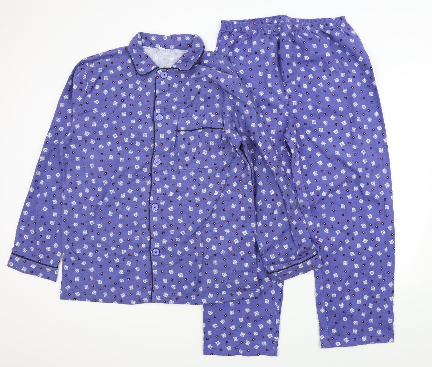 dmart Womens Blue Geometric  Top Pyjama Set Size M