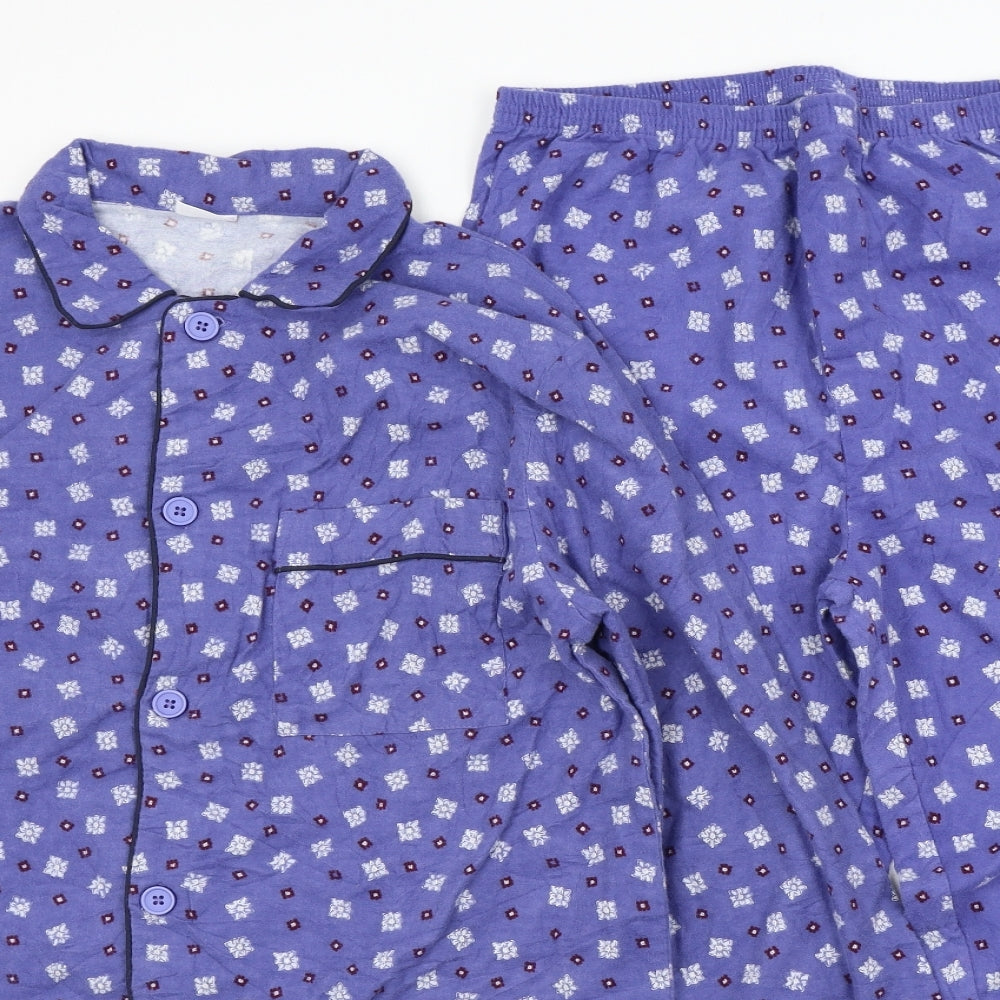 dmart Womens Blue Geometric  Top Pyjama Set Size M