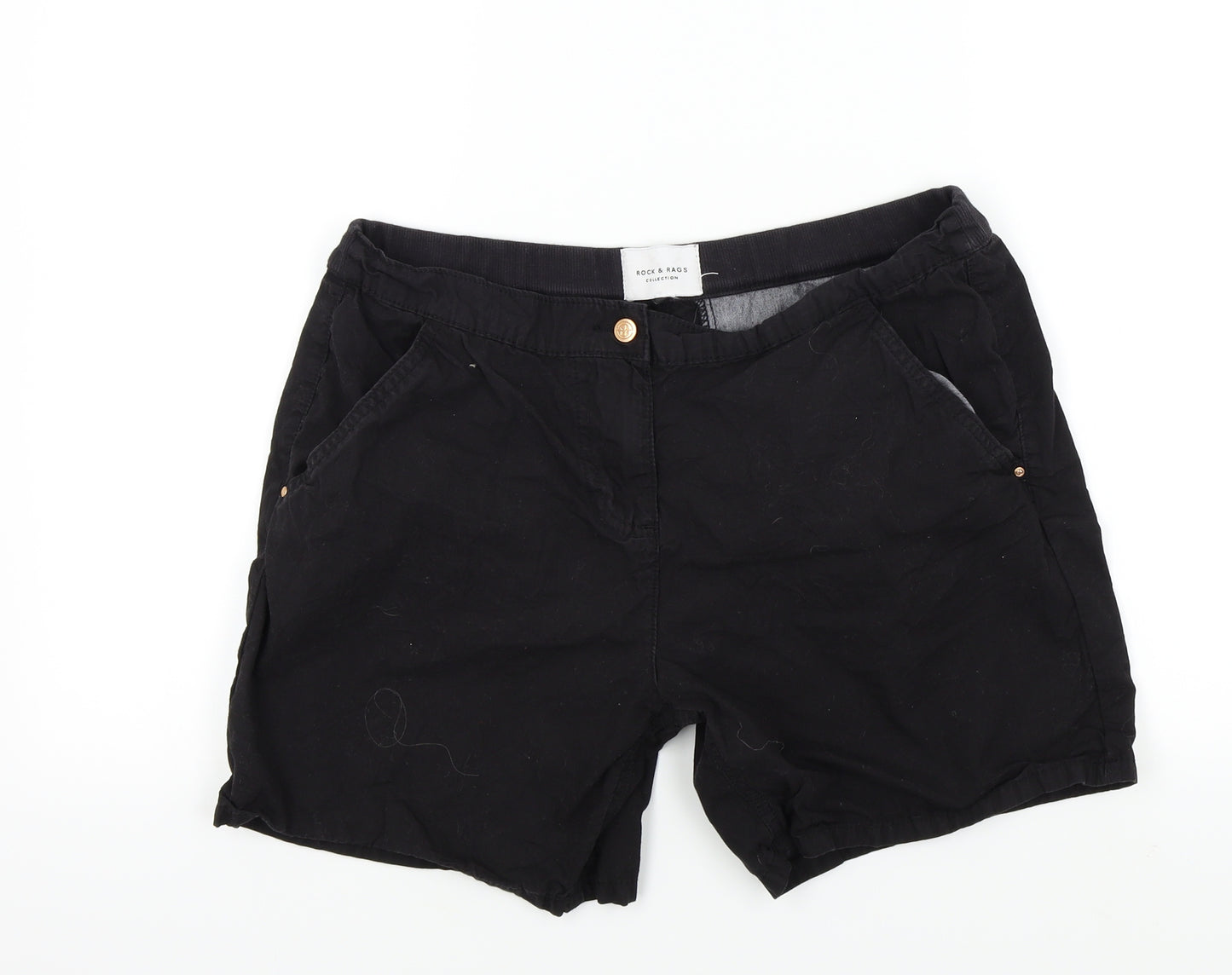 rock & rags Womens Black Colourblock  Bermuda Shorts Size 12