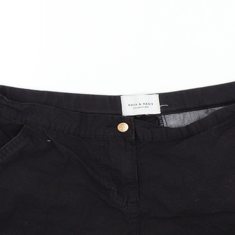 rock & rags Womens Black Colourblock  Bermuda Shorts Size 12