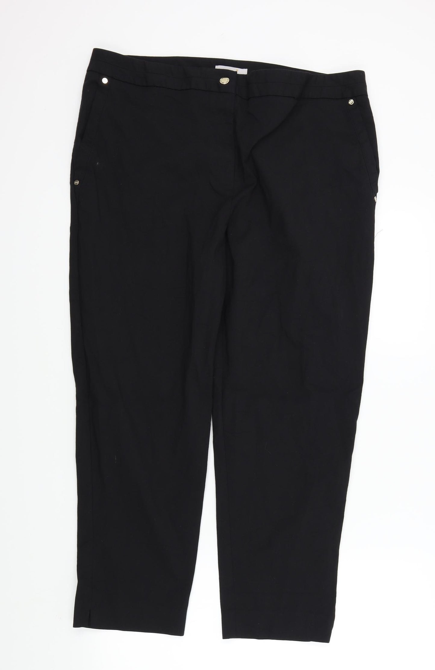 M&S Womens Black   Trousers  Size 18 L25 in