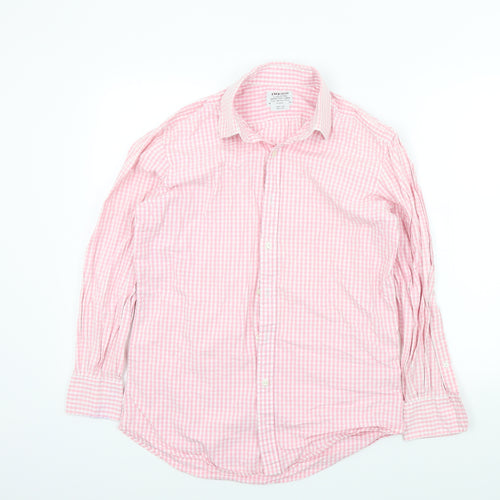 t.m jewin Mens Pink Geometric   Button-Up Size 16