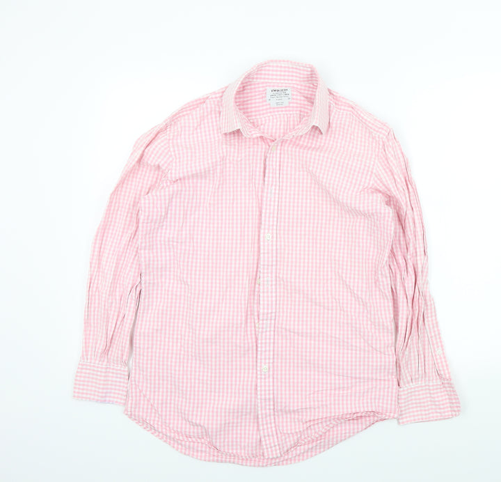t.m jewin Mens Pink Geometric Button-Up Size 16