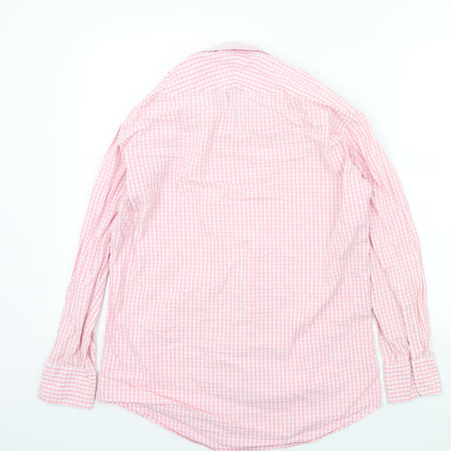 t.m jewin Mens Pink Geometric   Button-Up Size 16