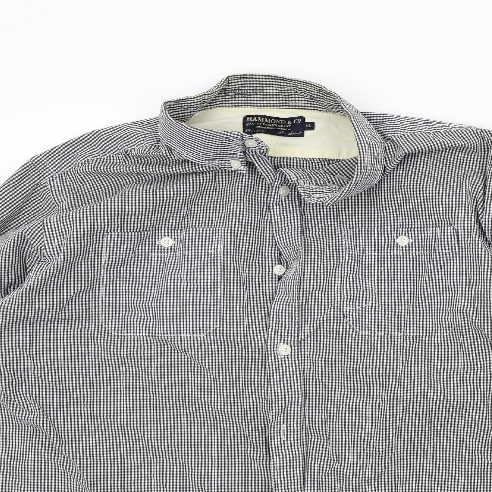 hammond&co Mens Black Check   Button-Up Size XL